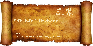 Sáhó Norbert névjegykártya