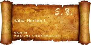 Sáhó Norbert névjegykártya