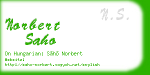norbert saho business card