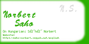 norbert saho business card